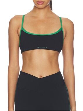 P.E Nation Black Sports Bra with Green Trim